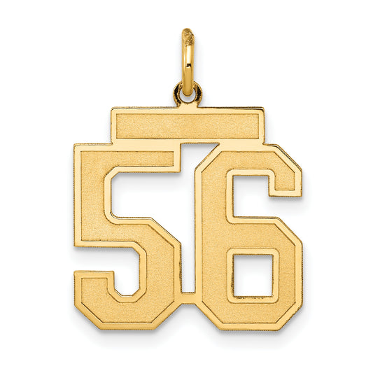 10K Yellow Gold Medium Satin Number 56 Charm