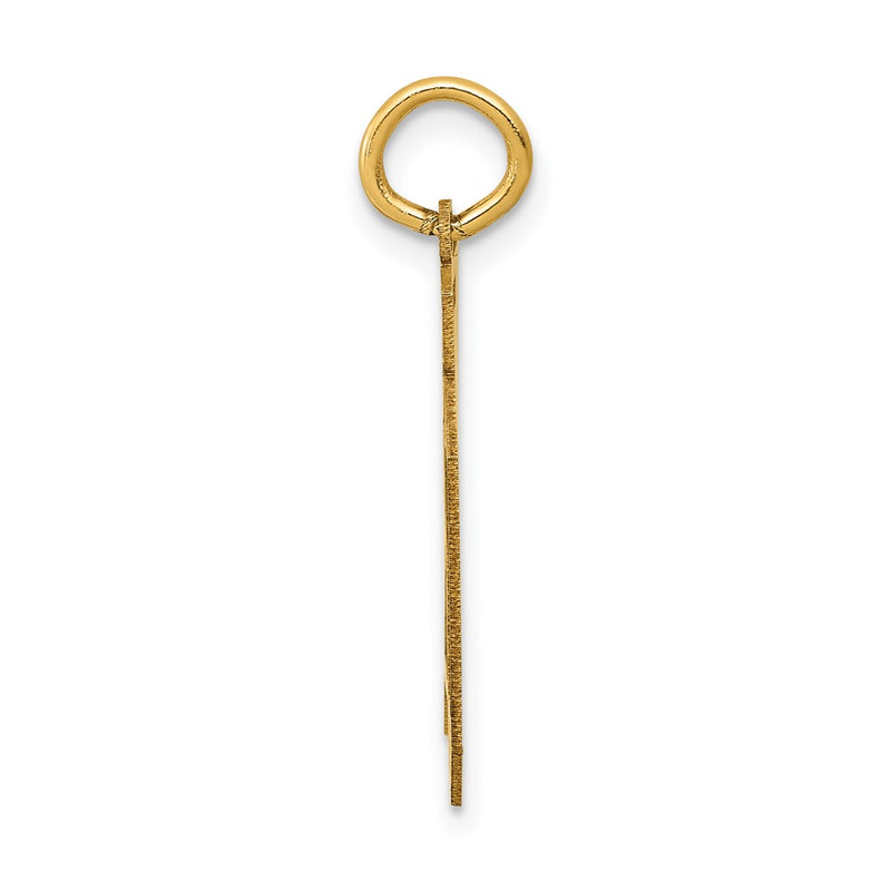 14K Yellow Gold Medium Satin Number 70 Charm