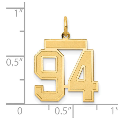 14k Yellow Gold 14k Medium Satin Number 94 Charm