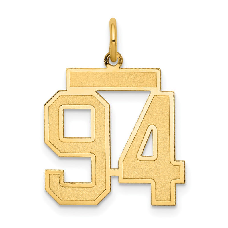 14k Yellow Gold 14k Medium Satin Number 94 Charm
