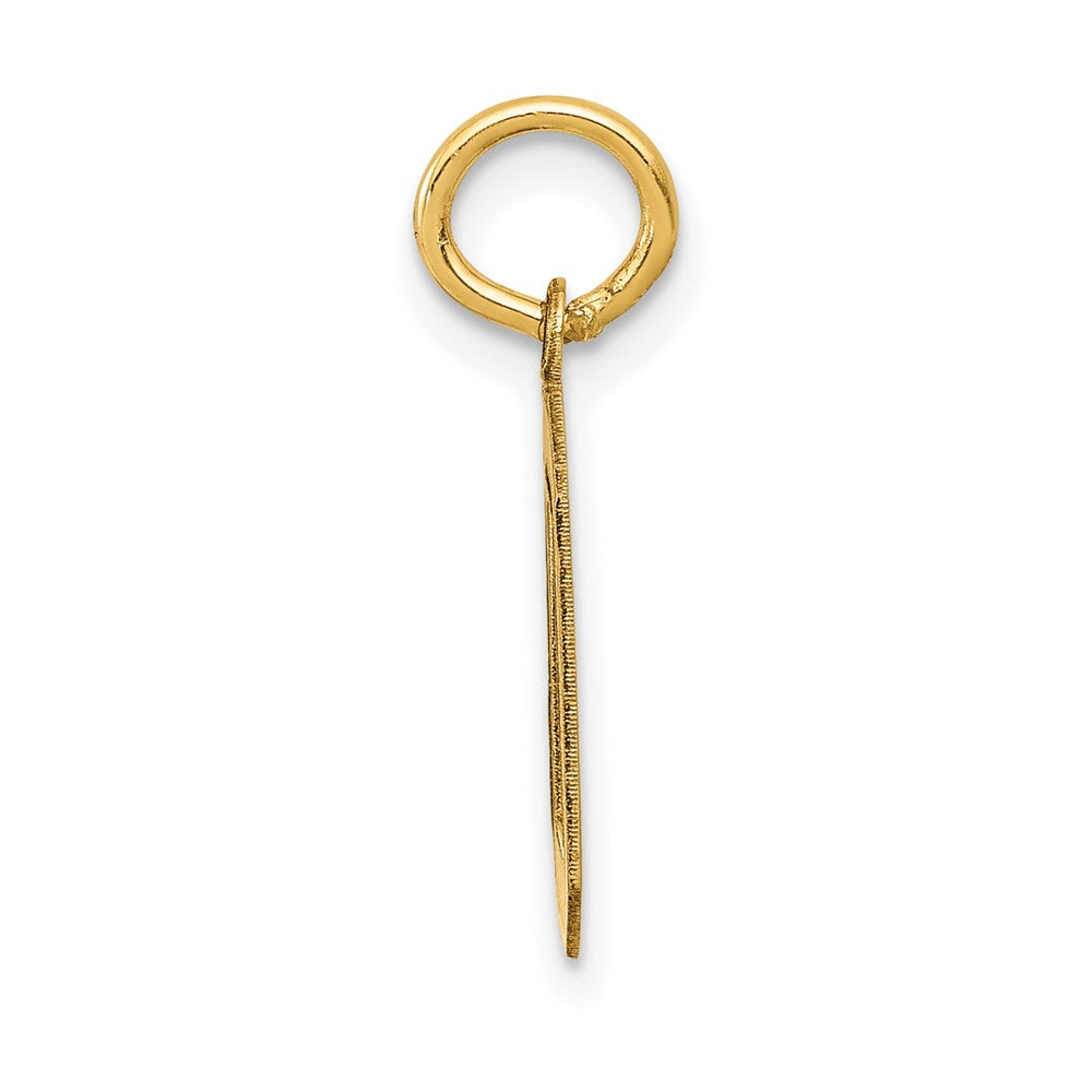 14k Yellow Gold 14k Small Satin Number 0 Charm