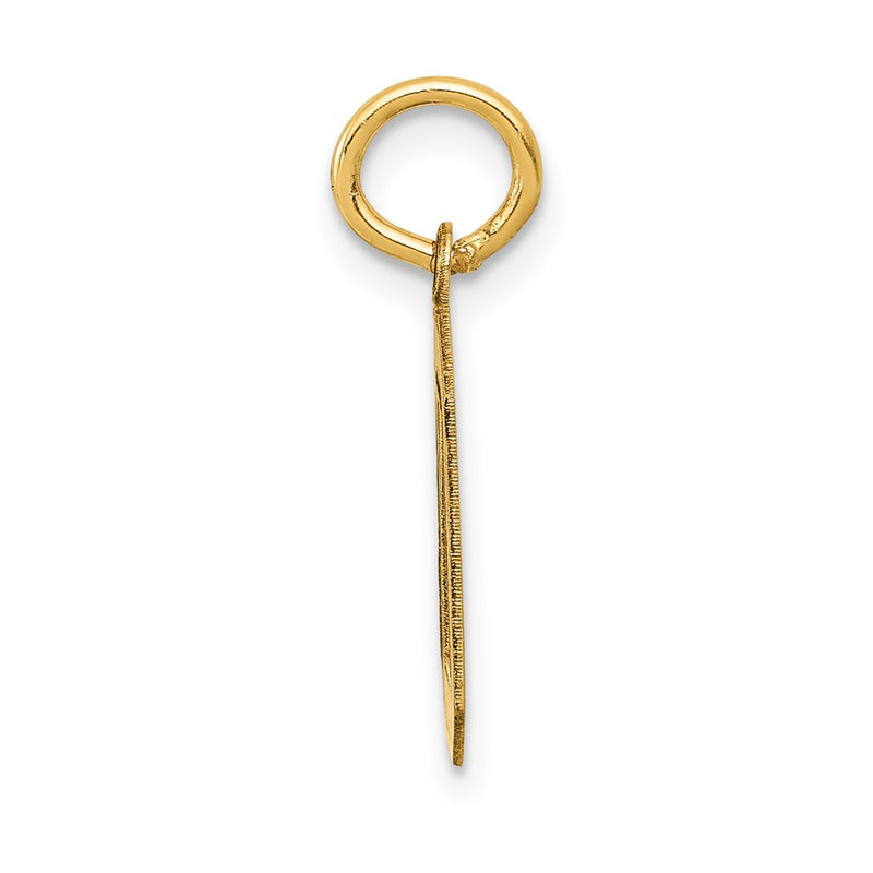14k Yellow Gold 14k Small Satin Number 0 Charm