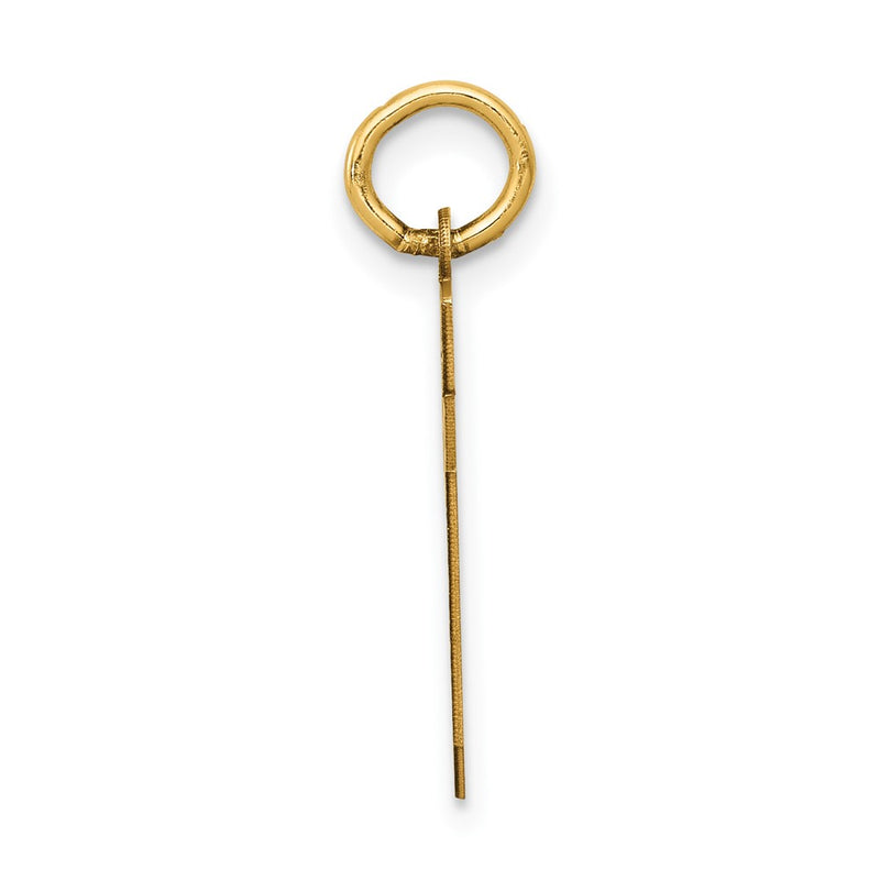 14K Yellow Gold Small Satin Number 00 Charm