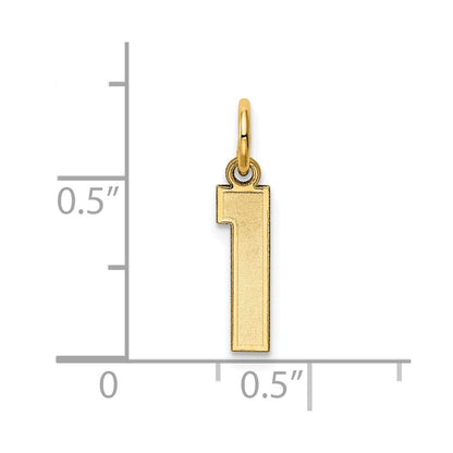 14k Yellow Gold 14k Small Satin Number 1 Charm