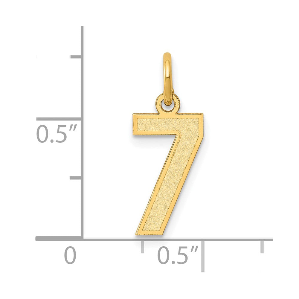 14k Yellow Gold 14k Small Satin Number 7 Charm