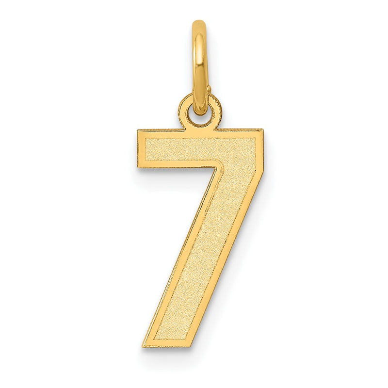 14k Yellow Gold 14k Small Satin Number 7 Charm