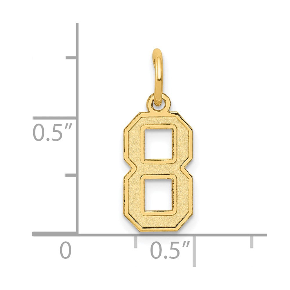 14k Yellow Gold 14k Small Satin Number 8 Charm