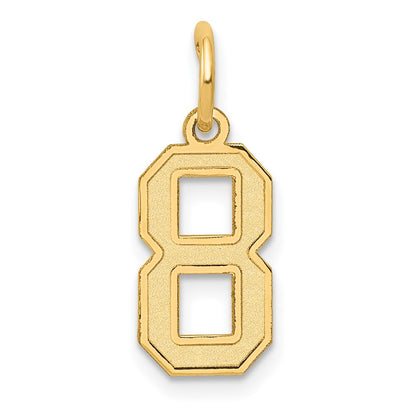 14k Yellow Gold 14k Small Satin Number 8 Charm