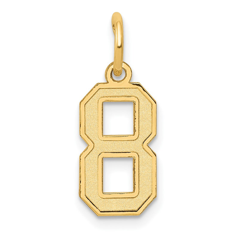 14k Yellow Gold 14k Small Satin Number 8 Charm