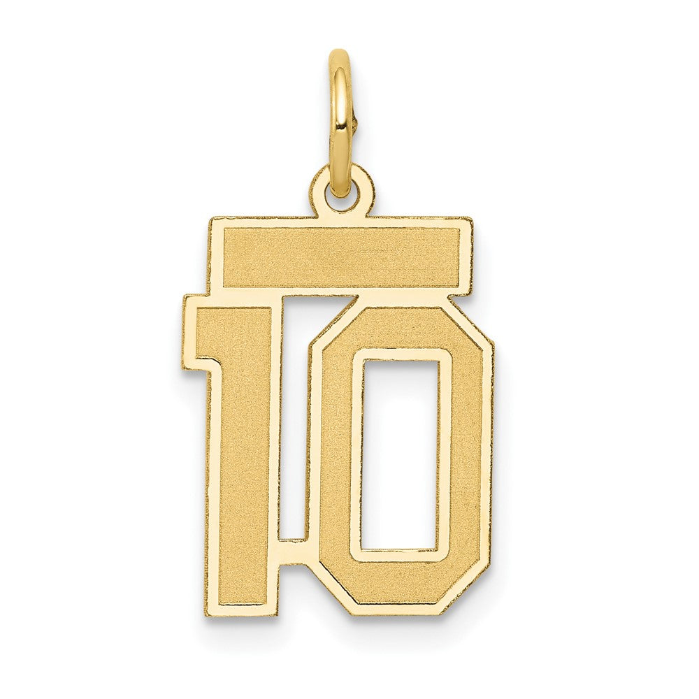 14k Yellow Gold 14k Small Satin Number 10 Charm