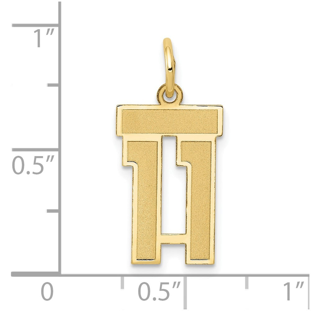14k Yellow Gold 14k Small Satin Number 11 Charm