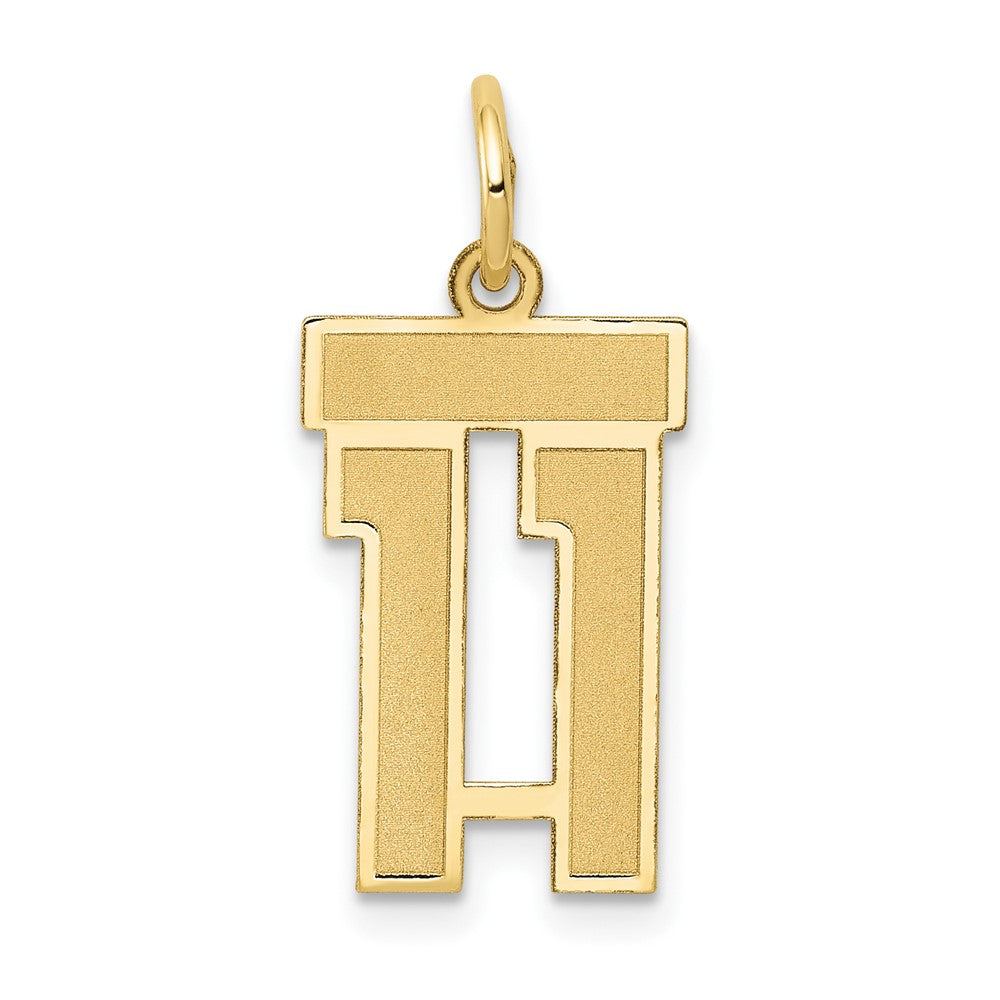 14k Yellow Gold 14k Small Satin Number 11 Charm