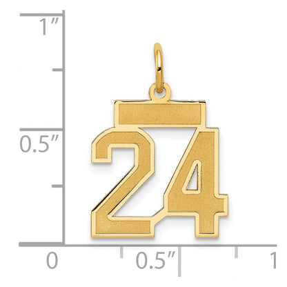 14k Yellow Gold 14k Small Satin Number 24 Charm