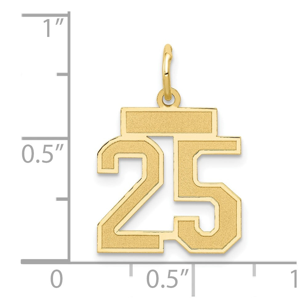 14k Yellow Gold 14k Small Satin Number 25 Charm