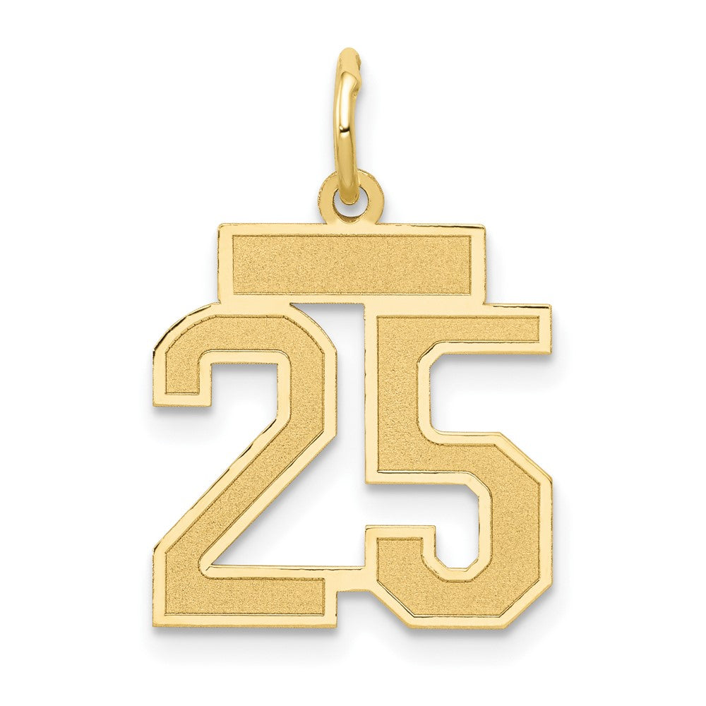 14k Yellow Gold 14k Small Satin Number 25 Charm