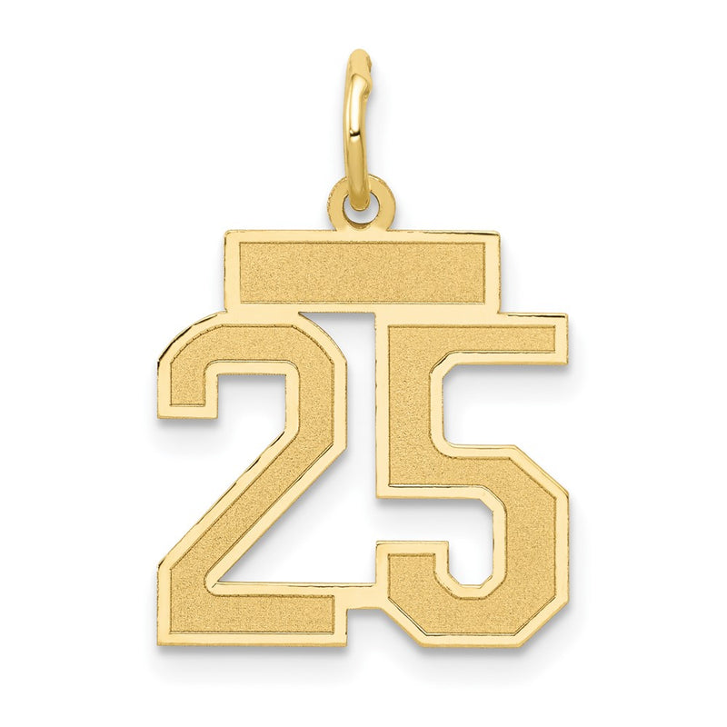 14k Yellow Gold 14k Small Satin Number 25 Charm