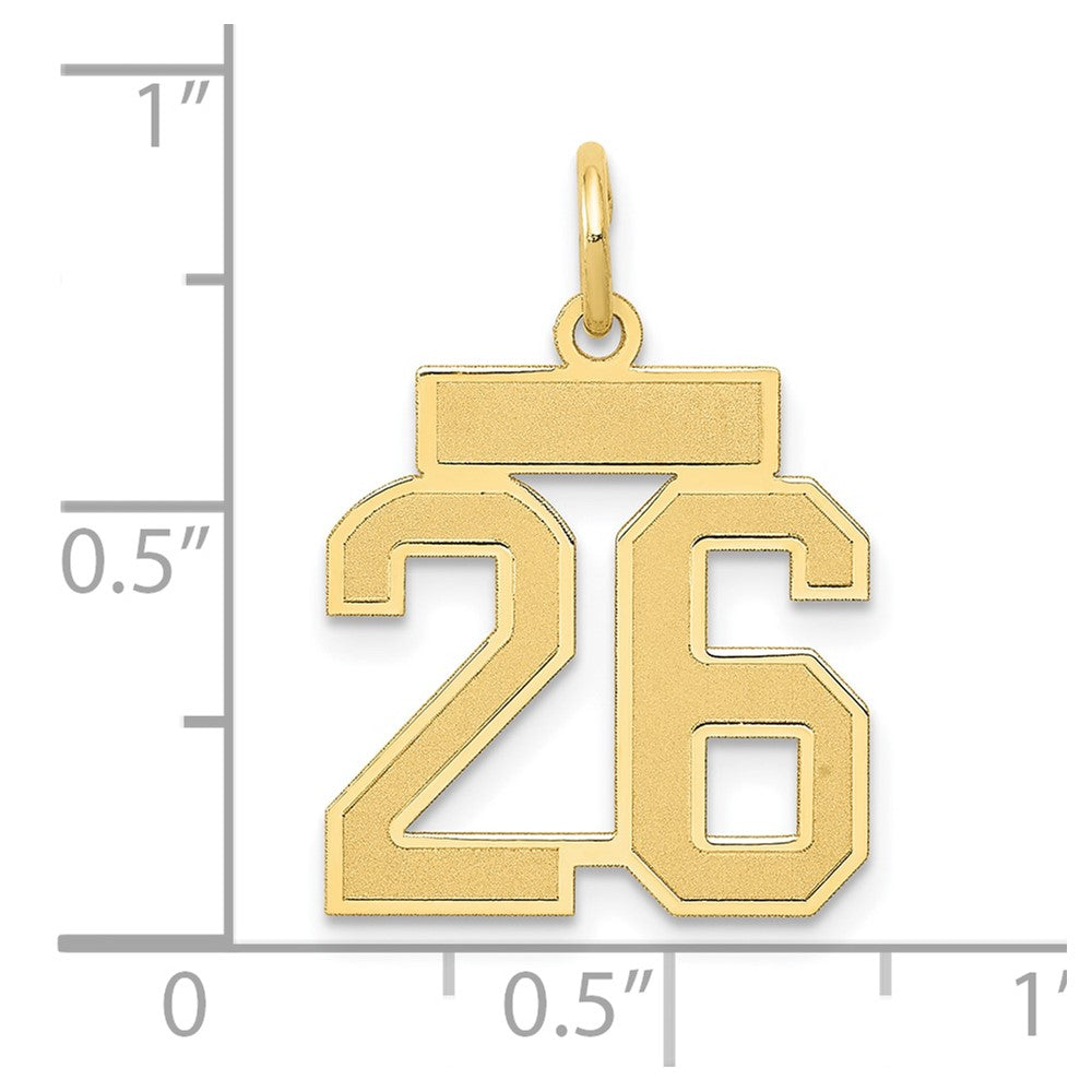 14k Yellow Gold 14k Small Satin Number 26 Charm