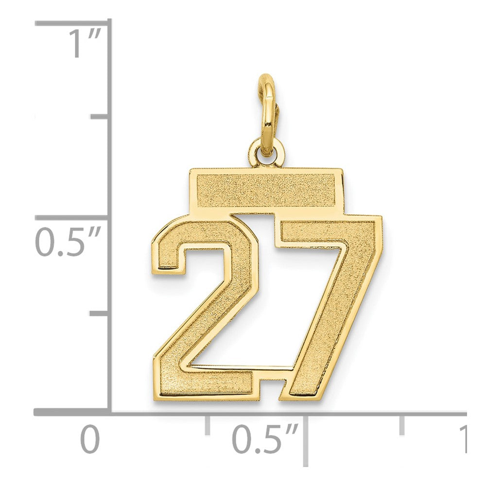 14k Yellow Gold 14k Small Satin Number 27 Charm