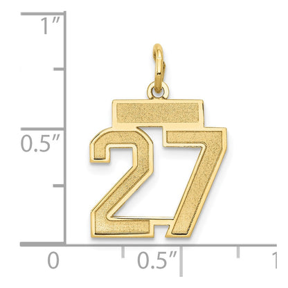 14k Yellow Gold 14k Small Satin Number 27 Charm