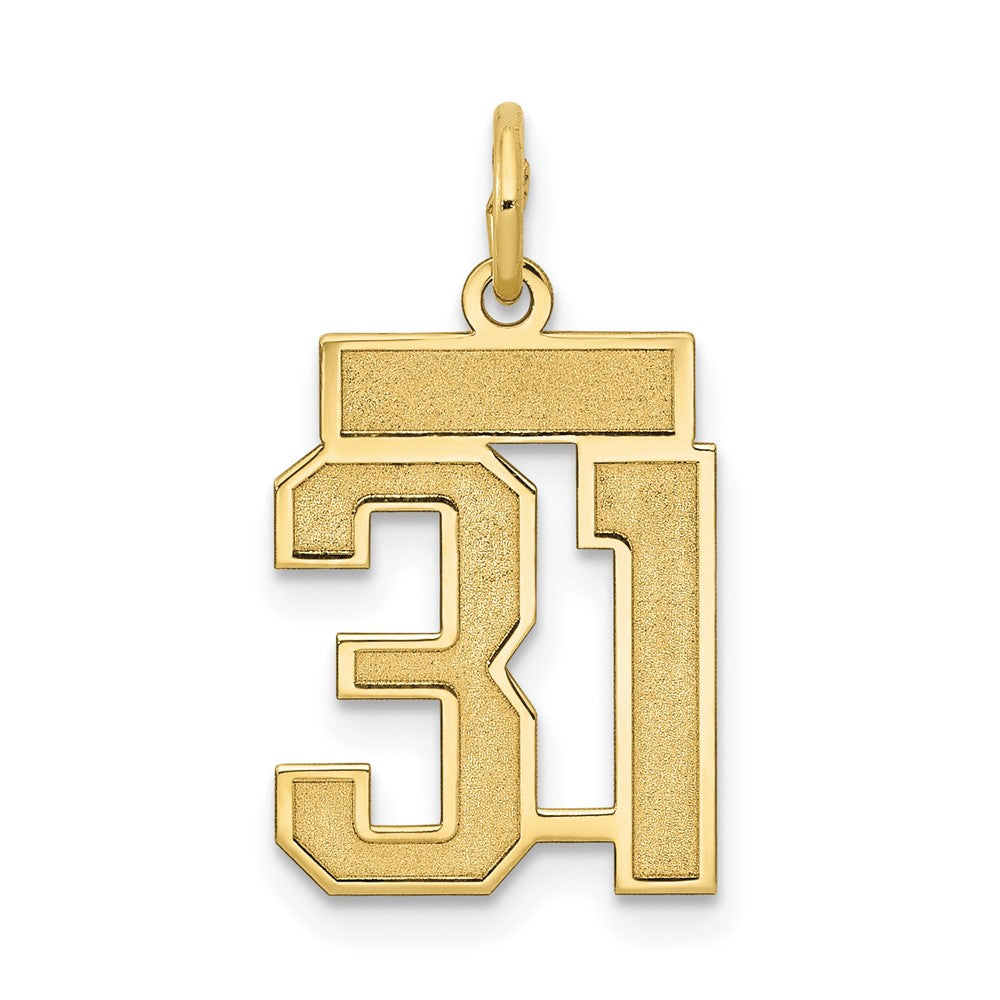 10K Yellow Gold Small Satin Number 31 Charm