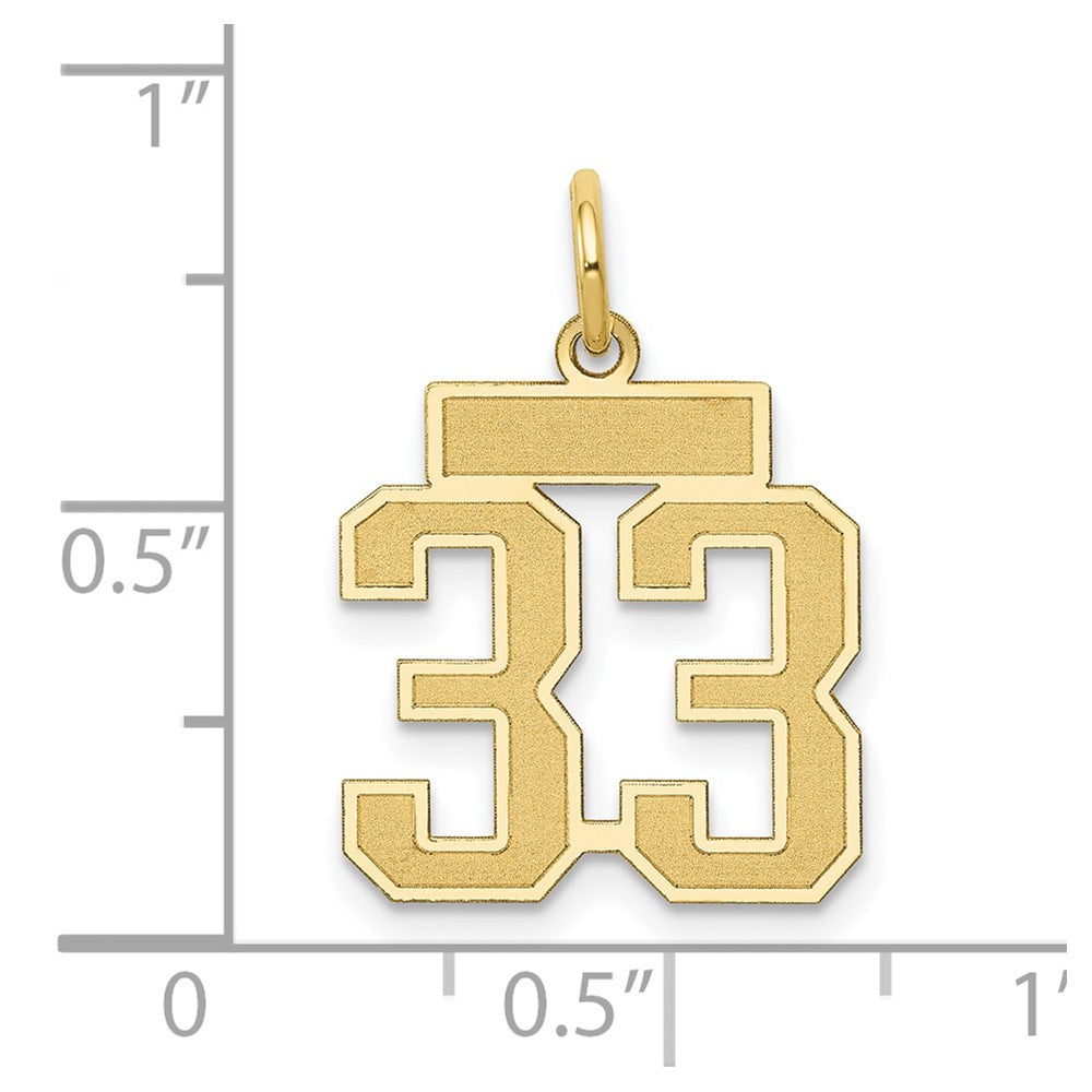 14k Yellow Gold 14k Small Satin Number 33 Charm