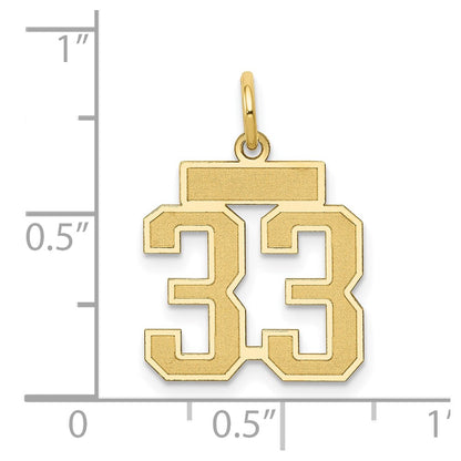 14k Yellow Gold 14k Small Satin Number 33 Charm