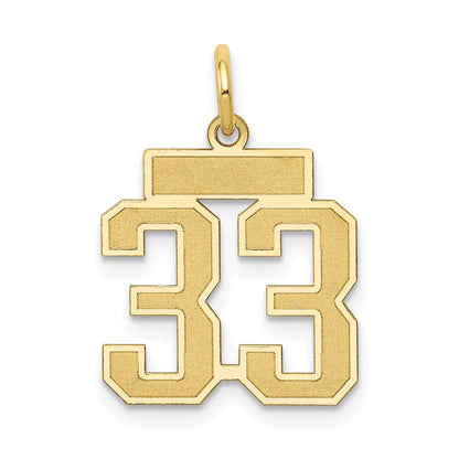14k Yellow Gold 14k Small Satin Number 33 Charm