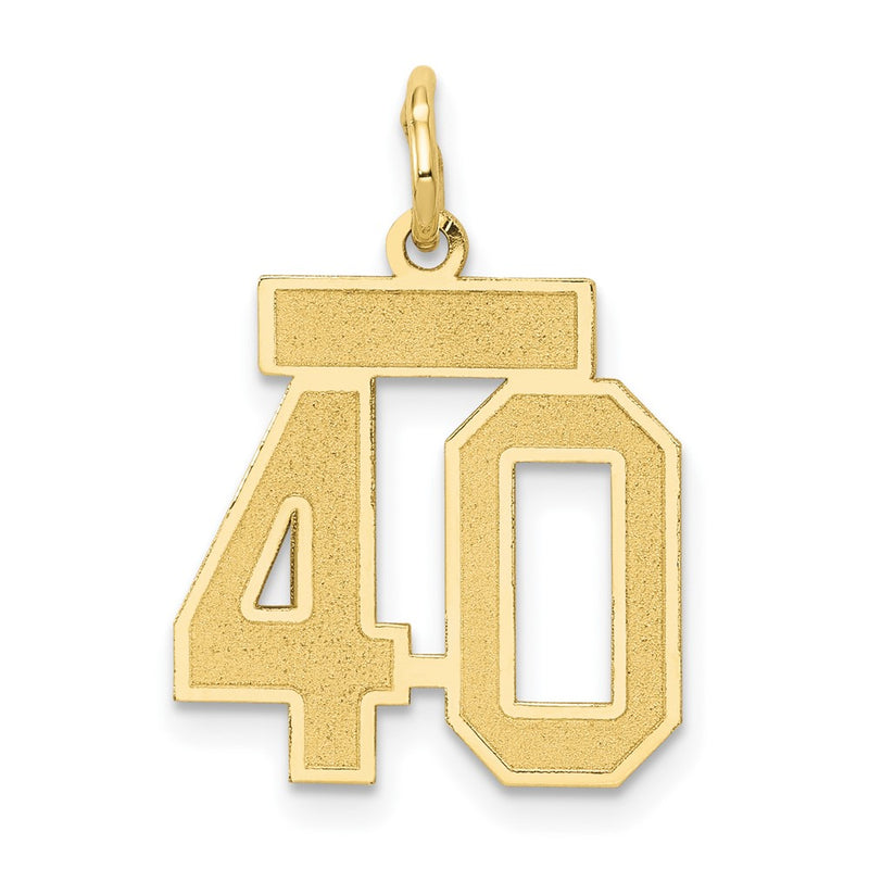 10K Yellow Gold 10Ky Small Satin Number 40 Charm