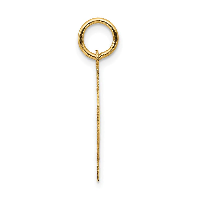14K Yellow Gold Small Satin Number 42 Charm