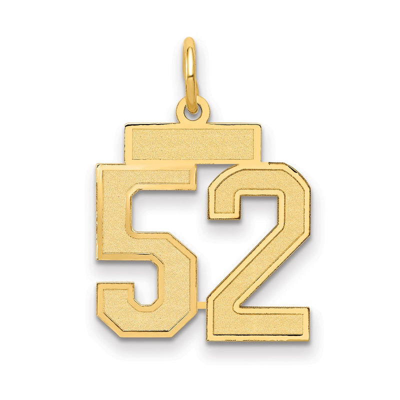 14k Yellow Gold 14k Small Satin Number 52 Charm