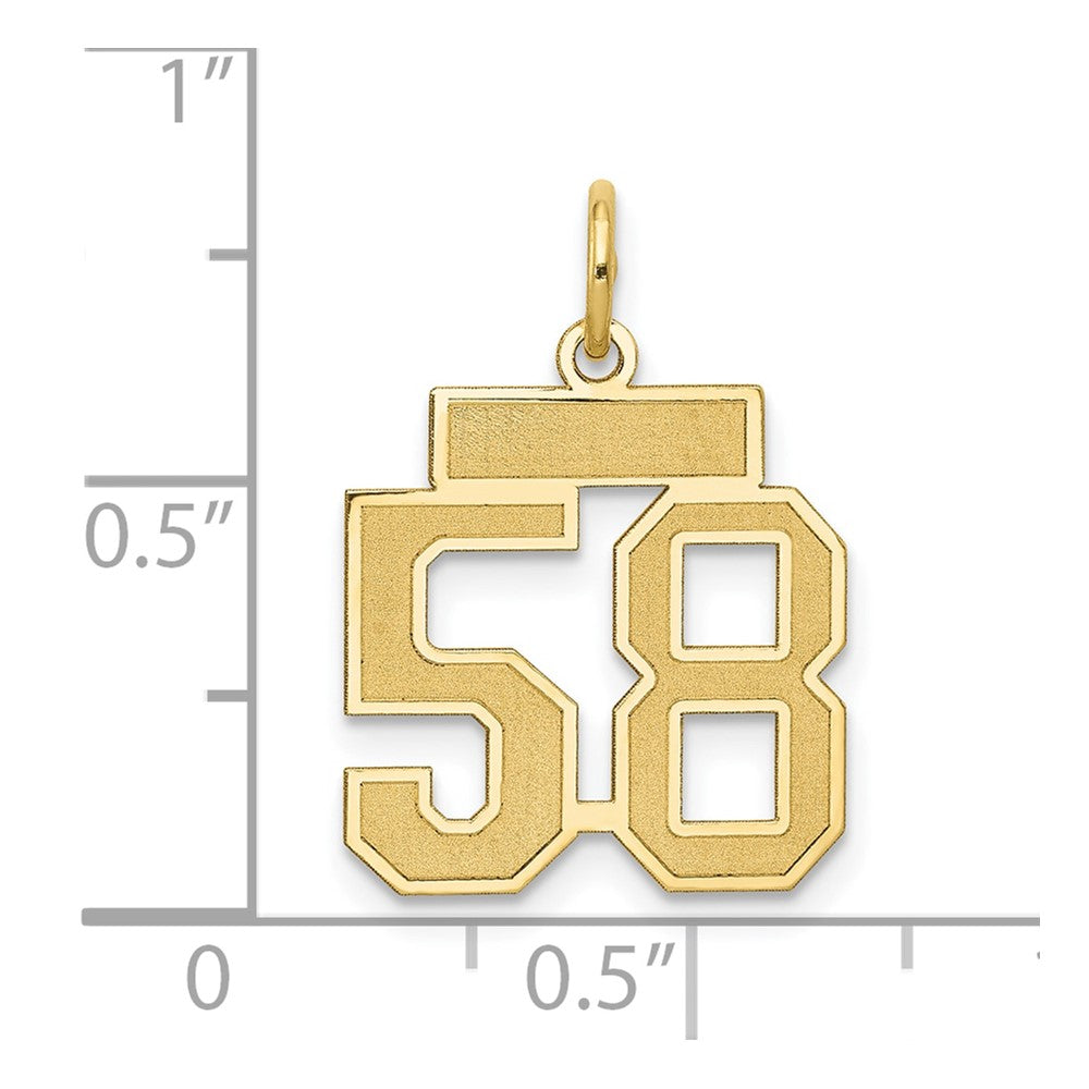 14k Yellow Gold 14k Small Satin Number 58 Charm