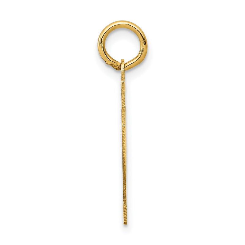 14K Yellow Gold Small Satin Number 62 Charm