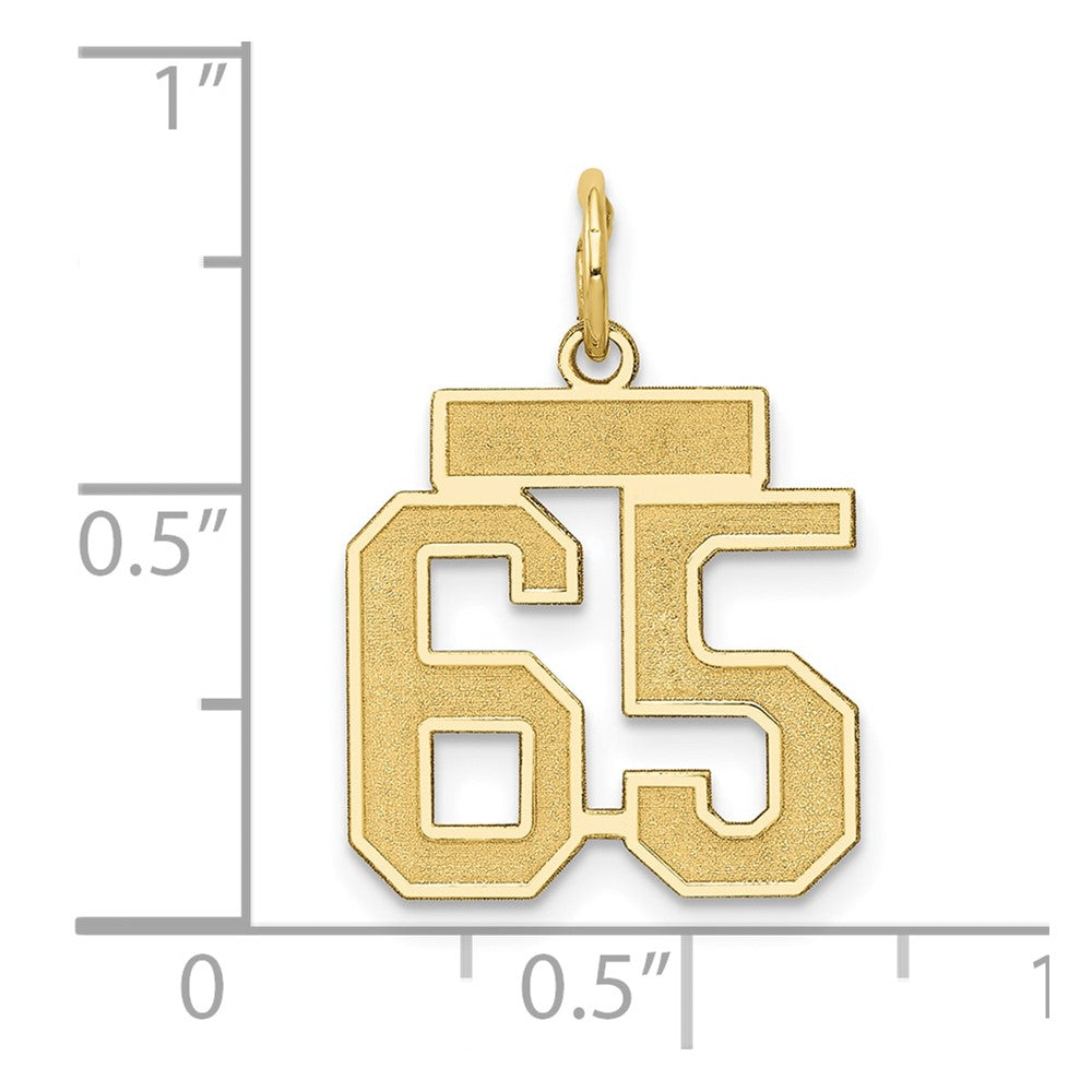 14k Yellow Gold 14k Small Satin Number 65 Charm