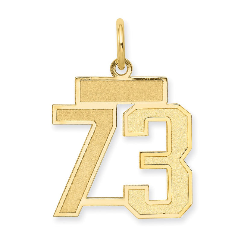 10K Yellow Gold 10Ky Small Satin Number 71Charm