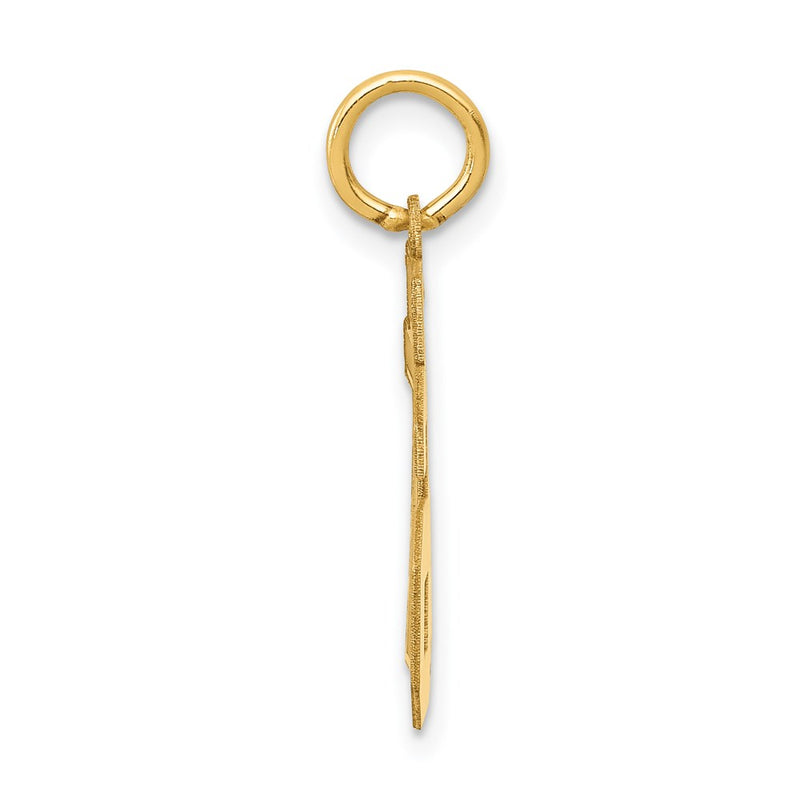 14K Yellow Gold Small Satin Number 76 Charm