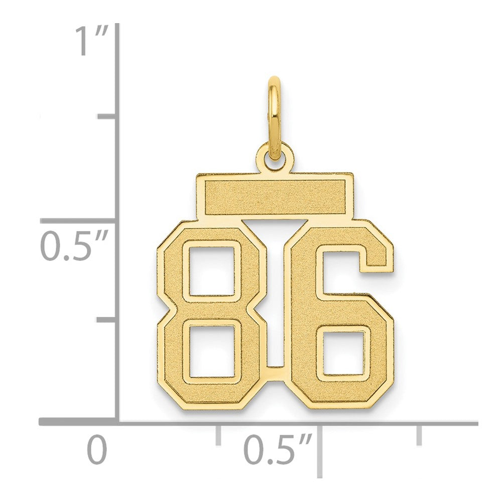 14K Yellow Gold Small Satin Number 86 Charm