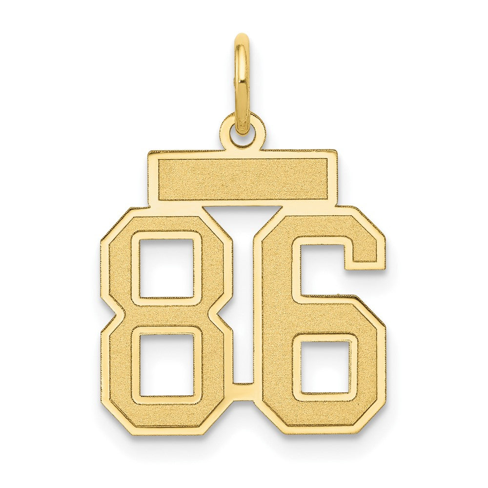 14K Yellow Gold Small Satin Number 86 Charm