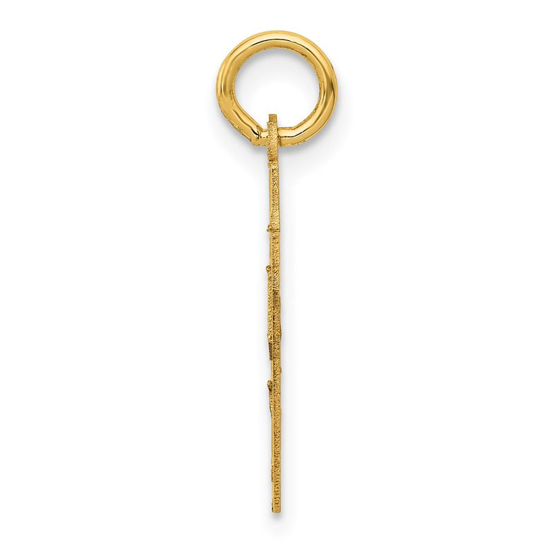 14K Yellow Gold Small Satin Number 87 Charm