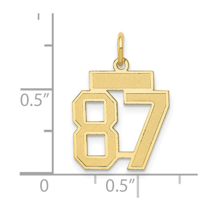 14K Yellow Gold Small Satin Number 87 Charm