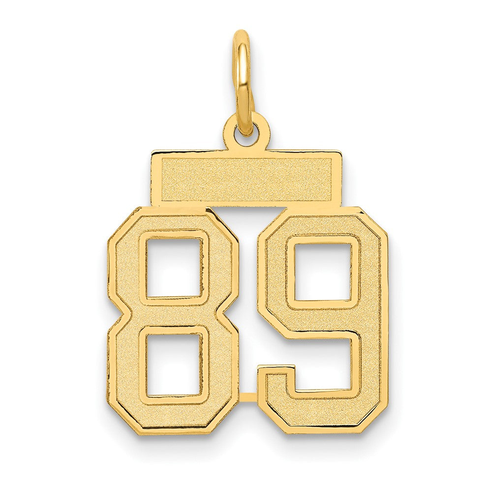 10K Yellow Gold Small Satin Number 89 Charm