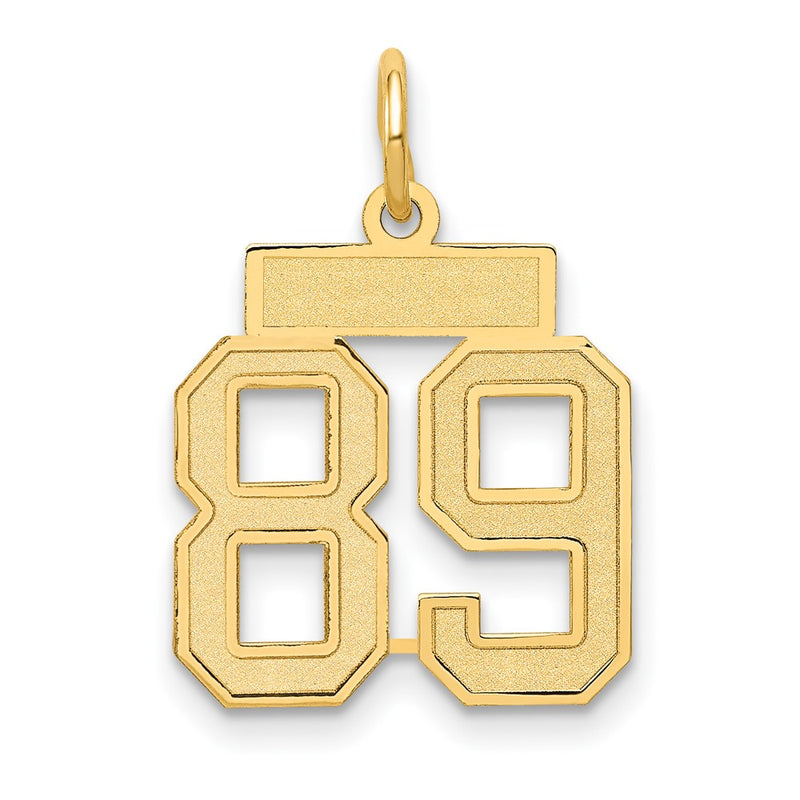 10K Yellow Gold Small Satin Number 89 Charm