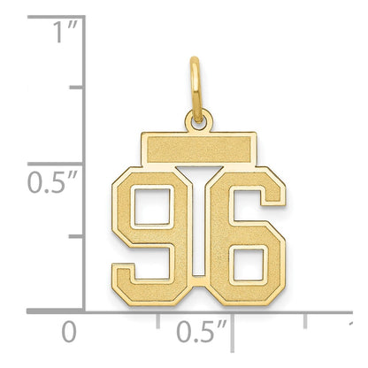 14K Yellow Gold Small Satin Number 96 Charm