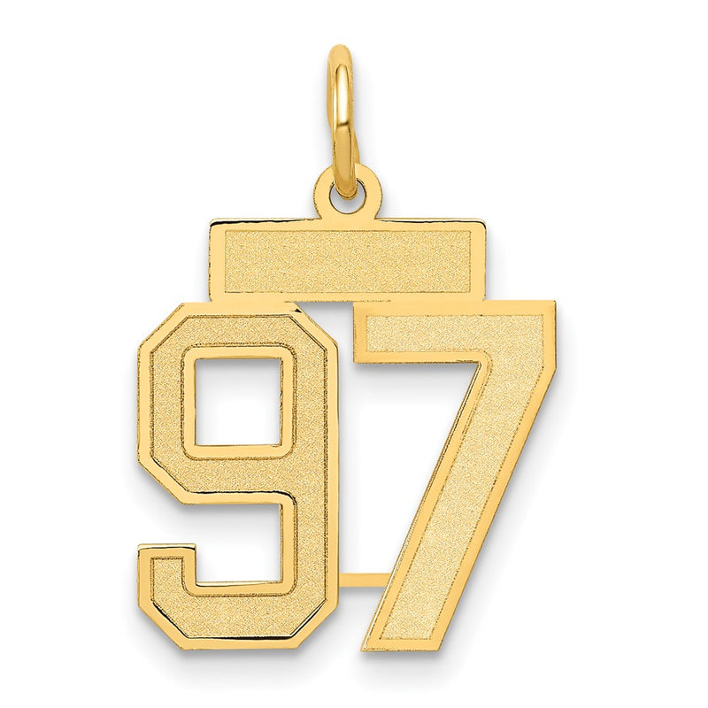 14k Yellow Gold 14k Small Satin Number 97 Charm