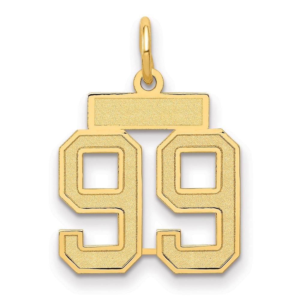 10K Yellow Gold Small Satin Number 99 Charm