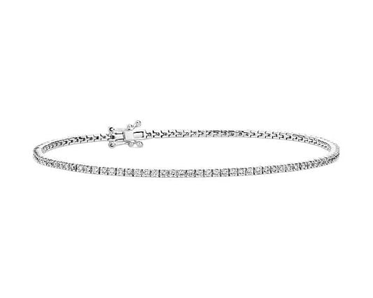 1 ct. tw. Classic Four-Prong Natural Diamond Tennis Bracelet in 10K White Gold