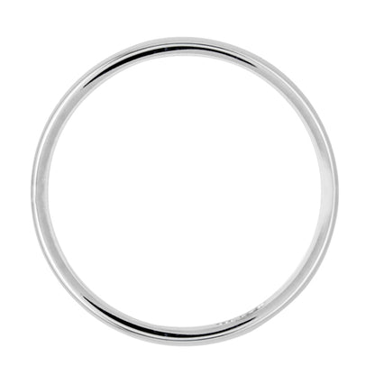 14K White Gold 2.5mm Lightweight Half Round Wedding Band Size 10.5