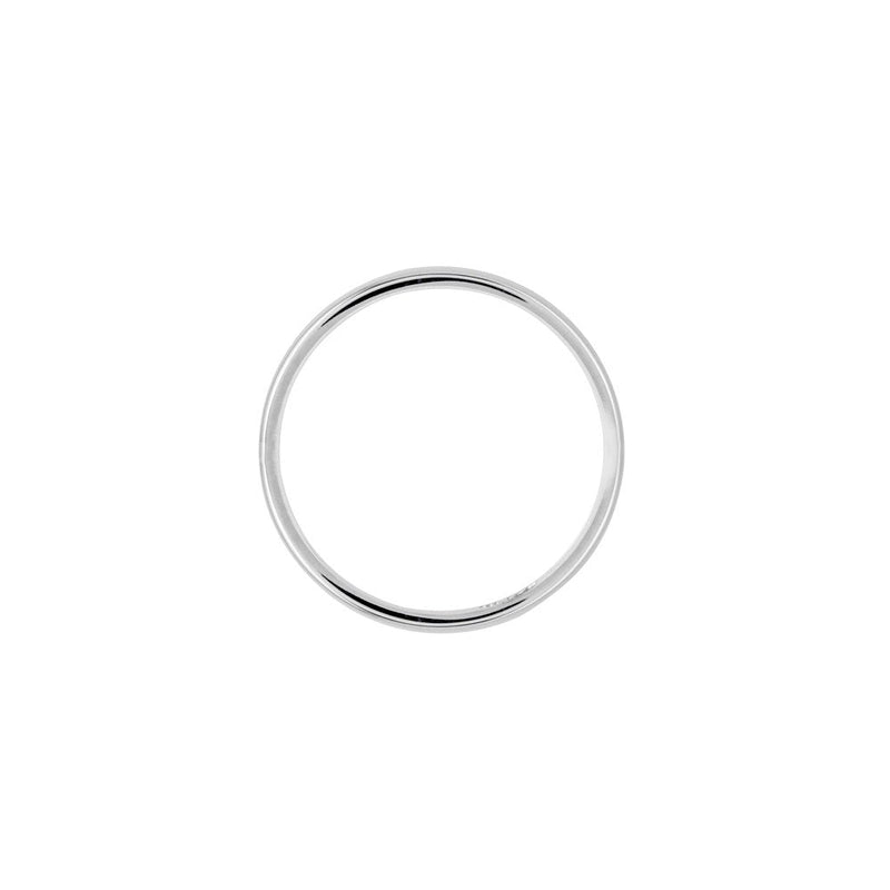 18k White Gold 2.5mm Lightweight Half Round Wedding Band Ring