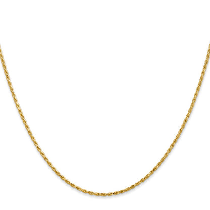 14k Yellow Gold 1.3mm Solid D/C Machine-Made Chain Children's Necklace