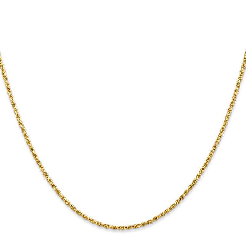 14k Yellow Gold 1.3mm Solid D/C Machine-Made Chain Children's Necklace