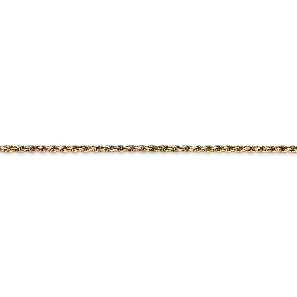 14K Yellow Gold 1.6mm Solid D/C Machine Made With Lobster Rope Chain Bracelet